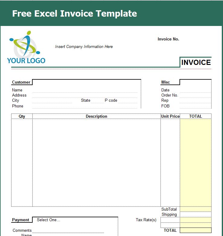 Free download sample invoice template for mac
